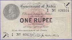 INDIA 1 RUPEE P1 E 1917 KING GEORGE 5 Mc WATTERS RARE MONEY BRITISH BANK NOTE