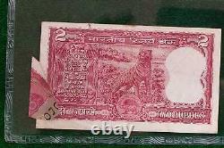 INDIA 2 Rupee Tiger Issue Printing Error Superb PMCS 35 Graded I G Patel