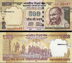 INDIA 500 RS Novel Numbering 2015 R Inset Extremely Rare Paper Money Note UNC