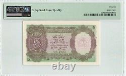 INDIA 5 Rupees 1937, P-18a Sign Taylor, S/N 577763, PMG 66 EPQ Gem UNC, KGVI