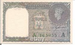 INDIA / BRITISH, 1 RUPEE, P#25d, KGVI, SERIES A, 1940, UNC