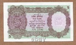 INDIA BRITISH 5 RUPEES ND1937 P18a ABOUT UNCIRCULATED