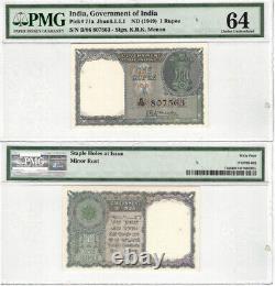 INDIA-Government of India, 1 Rupee, 1949 Pick 71a, Sign K. R. K. Menon PMG 64 UNC
