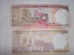 -INDIA PAPER MONEY- 2'M. GANDHI' DEMONETIZED NOTES RS. 1000/- & 500/-# E20ii