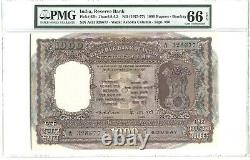 INDIA PICK 65b 1975-77 1000 RUPEES A/11 328677 PMG 66 EPQ XXX-RARE GRADE