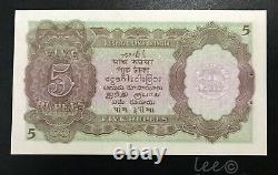 INDIA Reserve Bank 1943 5 Rupees UNC with hole