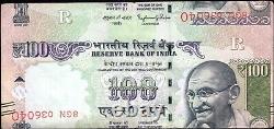 INDIA Rs. 100/- BANKNOTE MISCUT & INVERTED SERIAL NUMBER ERROR, RARE