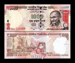 India 1000 RUPEES P-107 2016 x 10 Pcs Lot Gandhi UNC Telescope Indian Currency