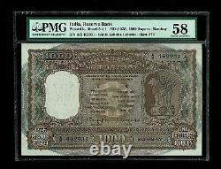 India 1000 Rs (1975) N Sengupta PMG-58 P65a Top most PMG grade