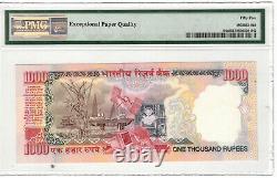India 1000 Rupees 2000 P# 94c S/N4CBSolid #9's Without Letter PMG55 EPQ Lt 311