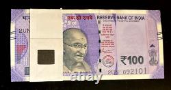 India 100 RUPEES P-112 2021 x 100 Pcs BUNDLE Lot Gandhi UNC Indian Currency NOTE