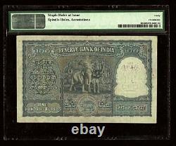 India 100 Rs (1949-57) B RamaRau KANPUR Incorrect Hindi PMG-30 P42b