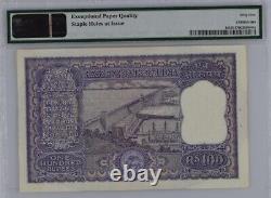 India 100 Rupees 1962-1967 P. #45 PMG 55 EPQ Fancy Number 404444