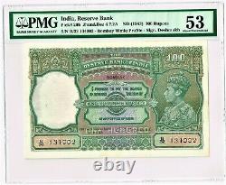 India 100 Rupees ND (1943) Pick 20b Jhun4.7.2A PMG About Unc. 53