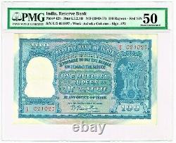India 100 Rupees ND (1949-57) Pick 42b Jhun6.7.2.1B, PMG About Uncirculated 50