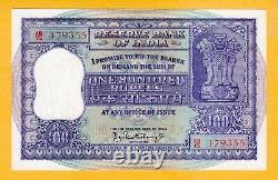 India 100 Rupees UNC P-45 Signature-75 P. C. Bhattacharyya Banknote