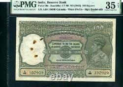 India 100 rupees 1943 P20 VF
