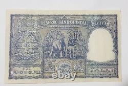India 100 rupees P-42b red serial# Incorrect spelling Asoka Column First Issue