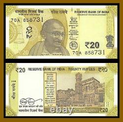 India 10 20 50 100 200 500 2000 Rupees (7 Pcs Full Set), 2017-2020 P-109-116 Unc
