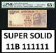 India 10 Rupees 2014 SUPER SOLID Serial 11B 111111 GEM UNC PMG 65 EPQ