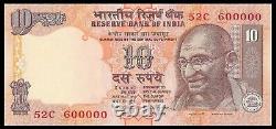 India 10 Rupees 9 Bank Notes Rare Super Solid Serial Number 100000-900000 UNC