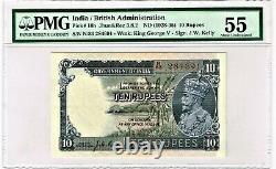 India 10 Rupees ND (1928-35) Pick 16b Jhun3.8.2 PMG About Uncirculated 55