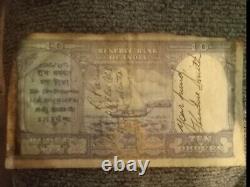 India, 10 Rupees, ND (1943), P-24, KGVI, WWII, UNC WithH