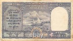 India 10 Rupees ND. 1943 P 24 Series A/12 Circulated Banknote G5