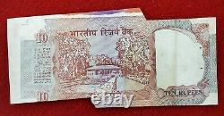 India 10 Rupees Shalimar Garden C. Rangarajan Extra Paper (Error) Note