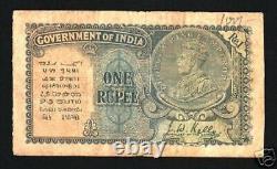 India 1 Rupee 14a 1935 King George V Coin Portrait Watermark Scarce Indian Note