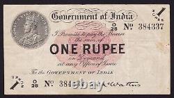 India 1 Rupee 1917 Banknote P-1e Signature A C McWatters