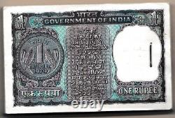 India 1 Rupee 1979 P77w, letter A Sig. M, Singh UNC 100 Pcs Bundle Staples Unc