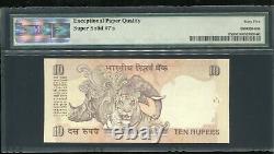 India 2009 10 Rupees Super Solid 7's 77u 777777 Pmg 65 Epq
