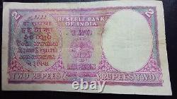 India, 2 Rupees, 1937, P 17a, Prefix A39, Rare Circulated Banknote