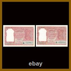 India 2 Rupees, 1949-1976 P-28-79m (35 Pcs Many Signature Set) Pinholes (aUnc)
