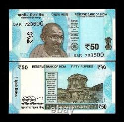 India 50 RUPEES P-111 2021 x 100 Pcs BUNDLE Lot Gandhi UNC Indian Currency NOTE
