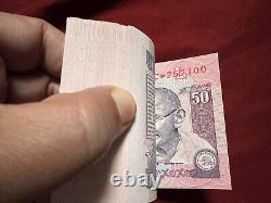 India 50 Rupees Star Replacement Note Bundle 100 Consecutive