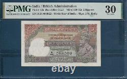 India 5 Rupees, 1928 1935, P 15b / Sign J. W. Kelly, PMG VF 30