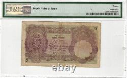 India 5 Rupees, 1928- 193 P# 15a 5 WMK Star of India Sign J. B. Taylor PMG 20
