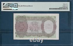India 5 Rupees, 1943, P 18b / Sign Deshmukh, PMG VF 35