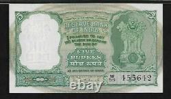India 5 Rupees 1962-67 PMG 67 EPQ UNC P#36a Reserve Bank Series With55