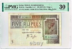 India 5 Rupees ND (1917-30) Pick 4c Jhun3.4.2 PMG Very Fine 30