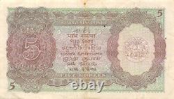 India 5 Rupees ND. 1943 P 18b Series P/88 Circulated Banknote Z1