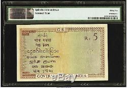 India Banknote Lot P-4b 1925 1941 5 Rupees VF+ PMG 35 British Administration