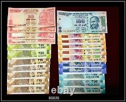 India Banknote Low Serial 000095 GEM UNC(Rs 10,20,50,100,200) Mix Lot