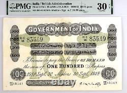 India, British Administration, 100 Rupees, 1916, Madras, AC McWatters, P-A17Ab