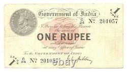 India British Administration Government of India 1 Rupee 1917 F Pick #1g SCARCE