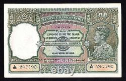 India George VI 100 Rupees ND. 1943 P. 20e C. D. Deshmukh EF Note RARE
