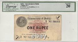 India Government of India 1 Rupee 1917 P# 1g Jhun&RaZ 3.1.1A Legacy 20VF Lt 337