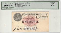 India Government of India 1 Rupee 1917 Pick 1g Jhun&RaZ 3.1.1A Legacy 30VF Lt320